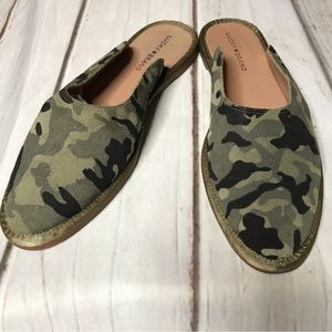 LUCKY BRAND Arvy Camo Slip-on Flats Mules Woman’s Size 11